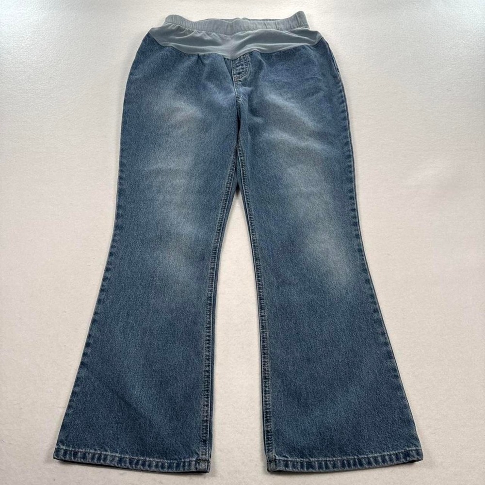 Motherhood Maternity Bootcut Jeans Size Medium Under Belly Med Blue Denim Y2K